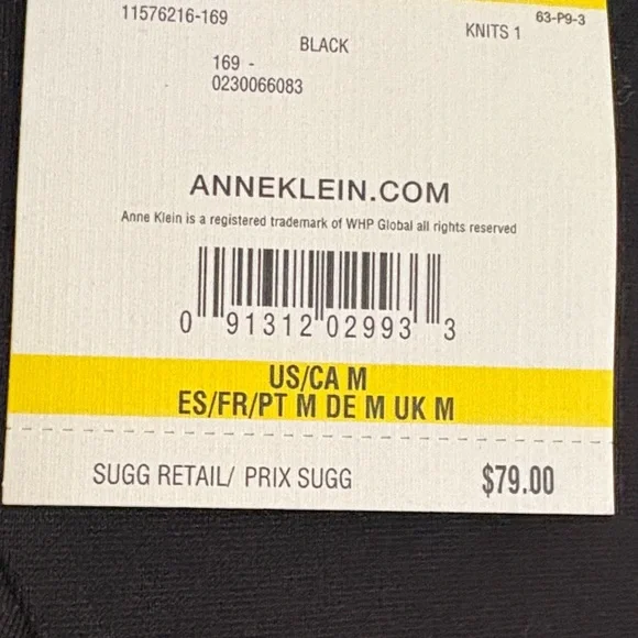 Anne Klein Black Long Sleeve Ruffle Top - Picture 5 of 5